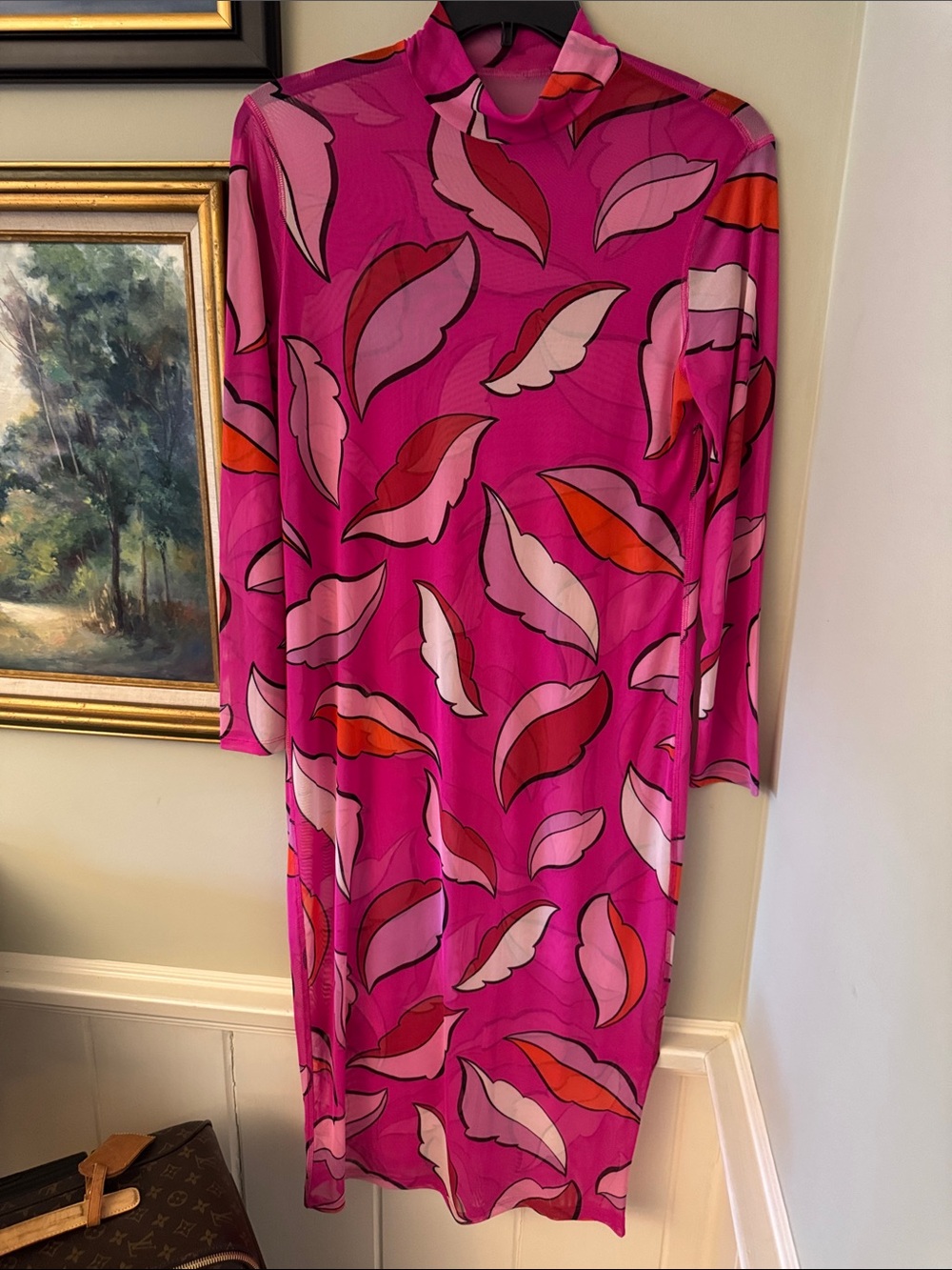 Sammy B Target Black History Month Collab Vibrant Pink Leaf-Print Midi Dress XL